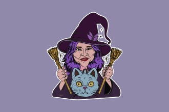 draw creative custom hand drawn sticker design for you