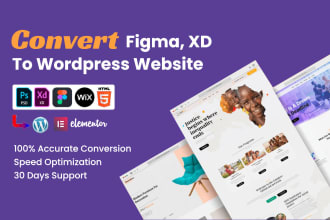 convert figma to wordpress website design using elementor pro