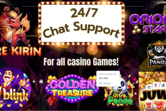 provide 24 hours customer chat support services for online games