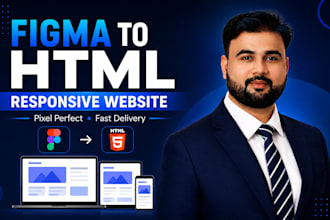 convert figma to responsive html css bootstrap website