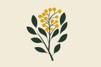 design modern minimalist boho botanical logo