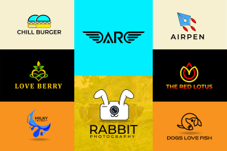 do custom unique minimalist modern business or brand logo design