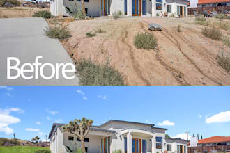 retouch photos with sky, grass, and day to dusk replacement in photoshop editing