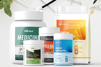 food supplement minimalist product packaging label design