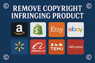 remove copyright products from shopify amazon etsy ebay walmart temu ali express