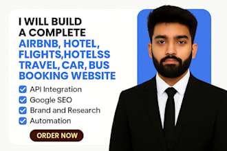 develop hotel, flight ,car ,travel booking website airbnb, expedia,skyscanner