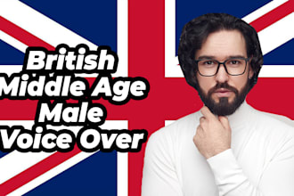 produce ai british middle aged male voiceover