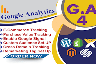 setup or fix google analytics 4, ga4 ecommerce tracking, conversion tracking GTM