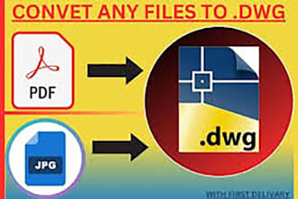 convert hand sketch,pdf,image into cad format with scale vice versa