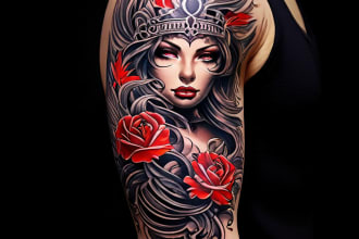 create tattoo designe, custom tattoo design, tattoo sleeve