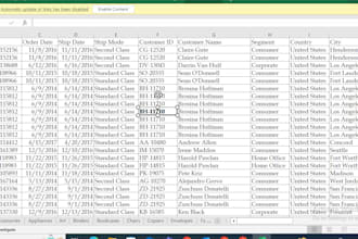 do ms excel data cleaning and formatting, splitting, merging, sorting