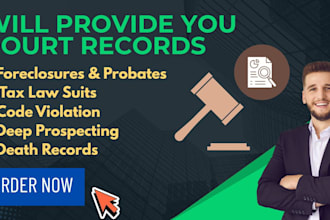 provide probate and code violation lists with skip tracing