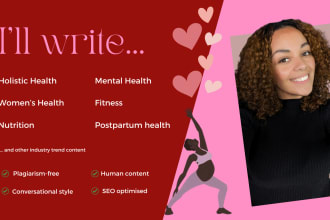 write conversational style health and wellness blog posts