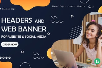 design website banner website header and solider  in 2 hours