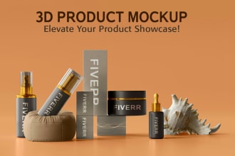 create digital 3d product mockup in photoshop within 24 hours