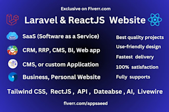 develop laravel, reactjs, tailwind CSS, API, ai, blade view