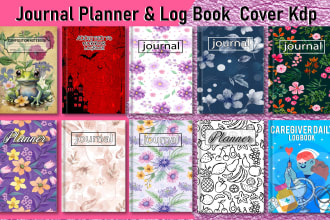 design journal cover, kdp journal, planner, logbook for amazon
