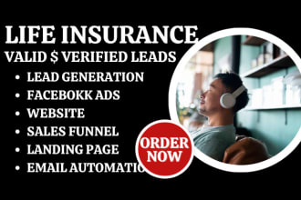do life health insurance lead generation, gen landing page or website design