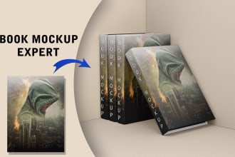 create realistic 3d book cover mockup, ebook mockup