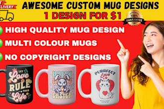 create awesome custom coffee mug design and trendy coffee mug