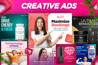 design facebook creative ad, instagram ads post, google ad designs