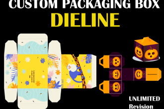 make packaging dieline design for box packaging design