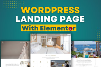 build responsive wordpress landing page design, elementor landing page