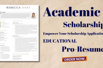 write academic or scholarship pro resume and cover letter