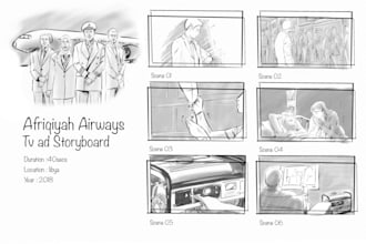 draw storyboards for films, commercials,tv ads and animation