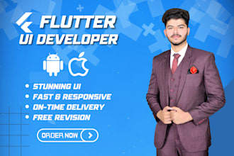 be your flutter app front end developer using mobile app ui ux design