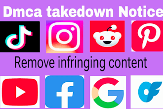 takedown content from tiktok,fb,yt,ig,reddit by dmca