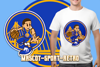 create illustration retro mascot sport logo