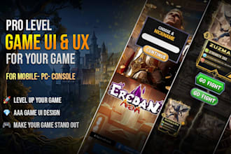 design modern game UI UX and hud for your game