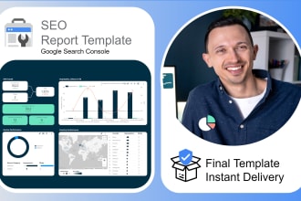 provide a compact SEO report in looker studio for google search console