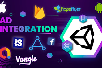 integrate admob, applovin, unity ads, firebase in unity 2d 3d game development
