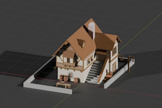 create low poly 3d buildings