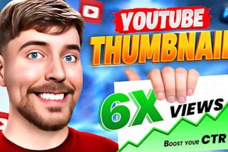 design eye catchy professional youtube thumbnail