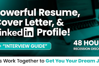 write your resume, cover letter and optimize your linkedin profile