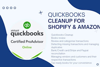 do amazon bookkeeping and shopify bookkeeping in quickbooks and xero