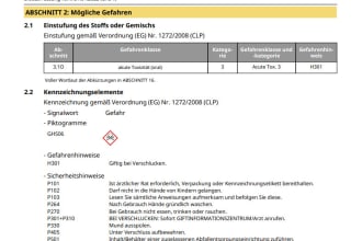 create a german safety sata sheets for you