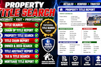 provide property title search and chain of title report