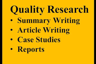 do case study analysis, research and summaries in 24 hours