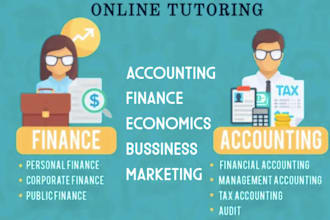 tutor in finance, accounting, business and marketing class