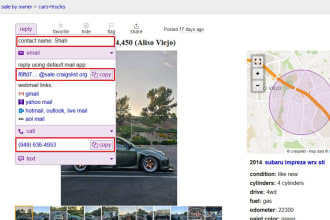 collect phone numbers and email from craigslist