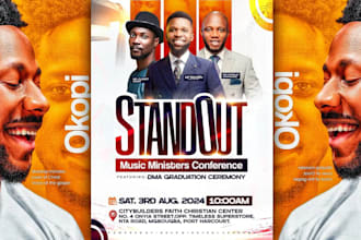 do exceptional event flyer design, postcard or church flyer