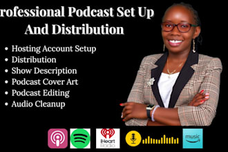 set up and distribute your podcast to spotify, apple, amazon music etc