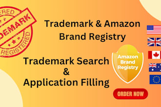 be your attorney for trademark search, registration, and amazon brand registry