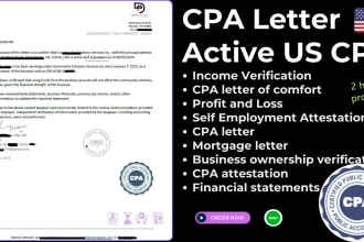 get you US CPA letter CPA comfort letter CPA verification letter profit and loss