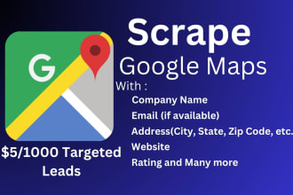 web scraping, google map scraping, data extraction and b2b lead generation