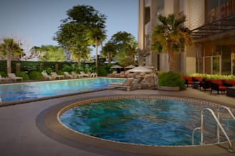 design home garden, pool ,patio, villa landscape